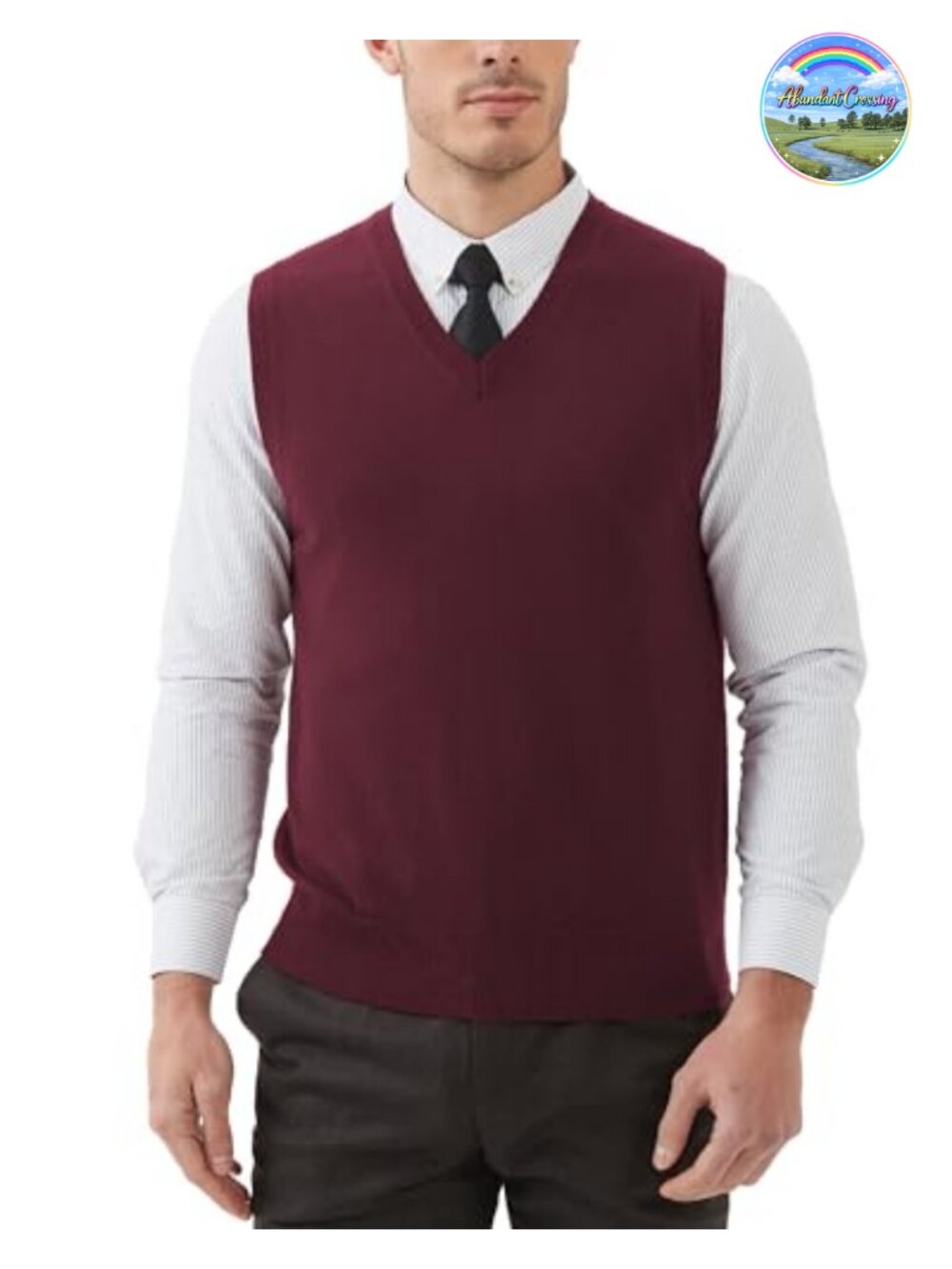 Men's Wool Blend V-Neck Sweater Vest Sleeveless Knit Pullover